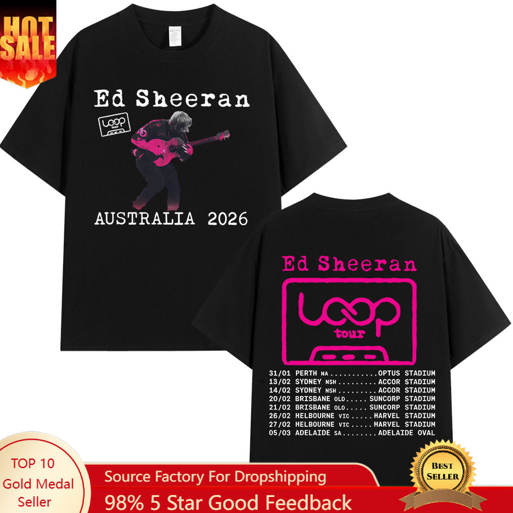 Ed Sheeran Loop Tour Australia – Men'S Fashion Oversized T Shirt recenzja i cena