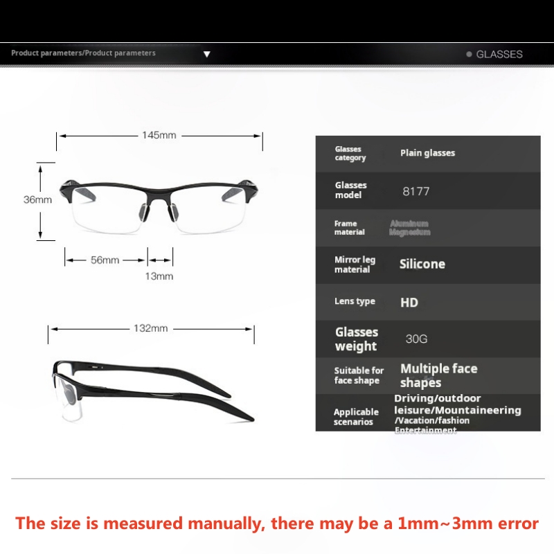 TFTB Fashion Trend Men's Half  – Men'S Fashion Non Prescription Glasses recenzja i cena