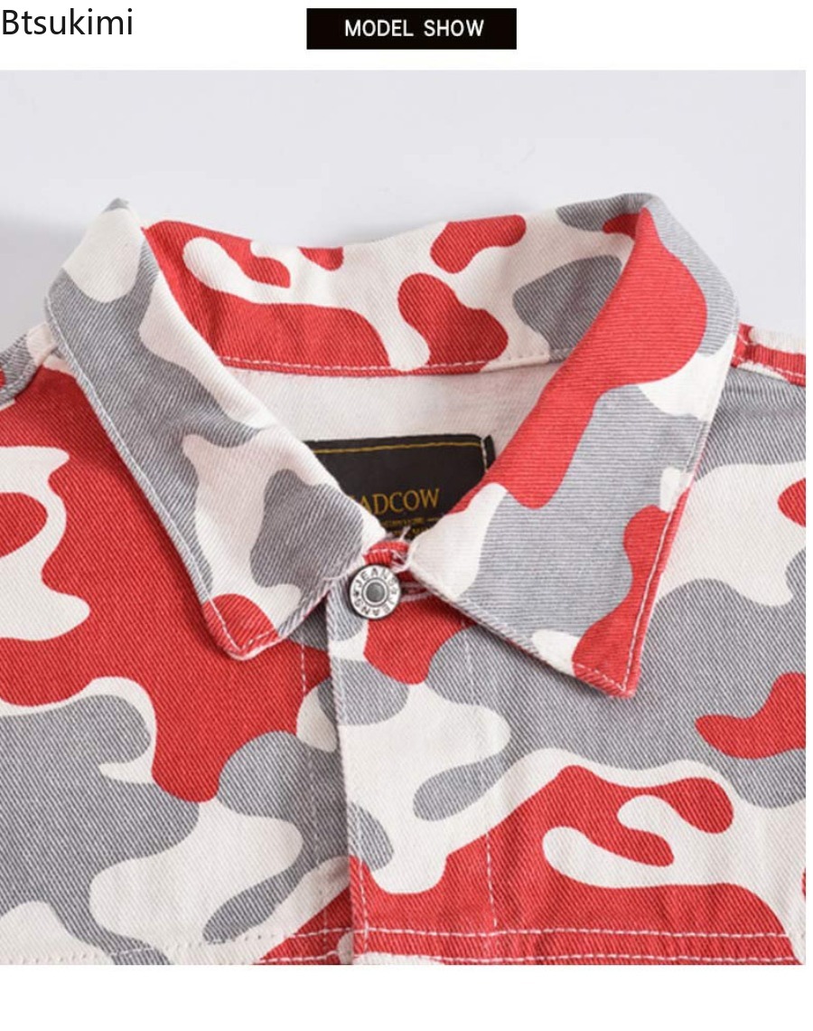 Spring Autumn Men's Fashion De – Mens Fashion Denim Jacket recenzja i cena