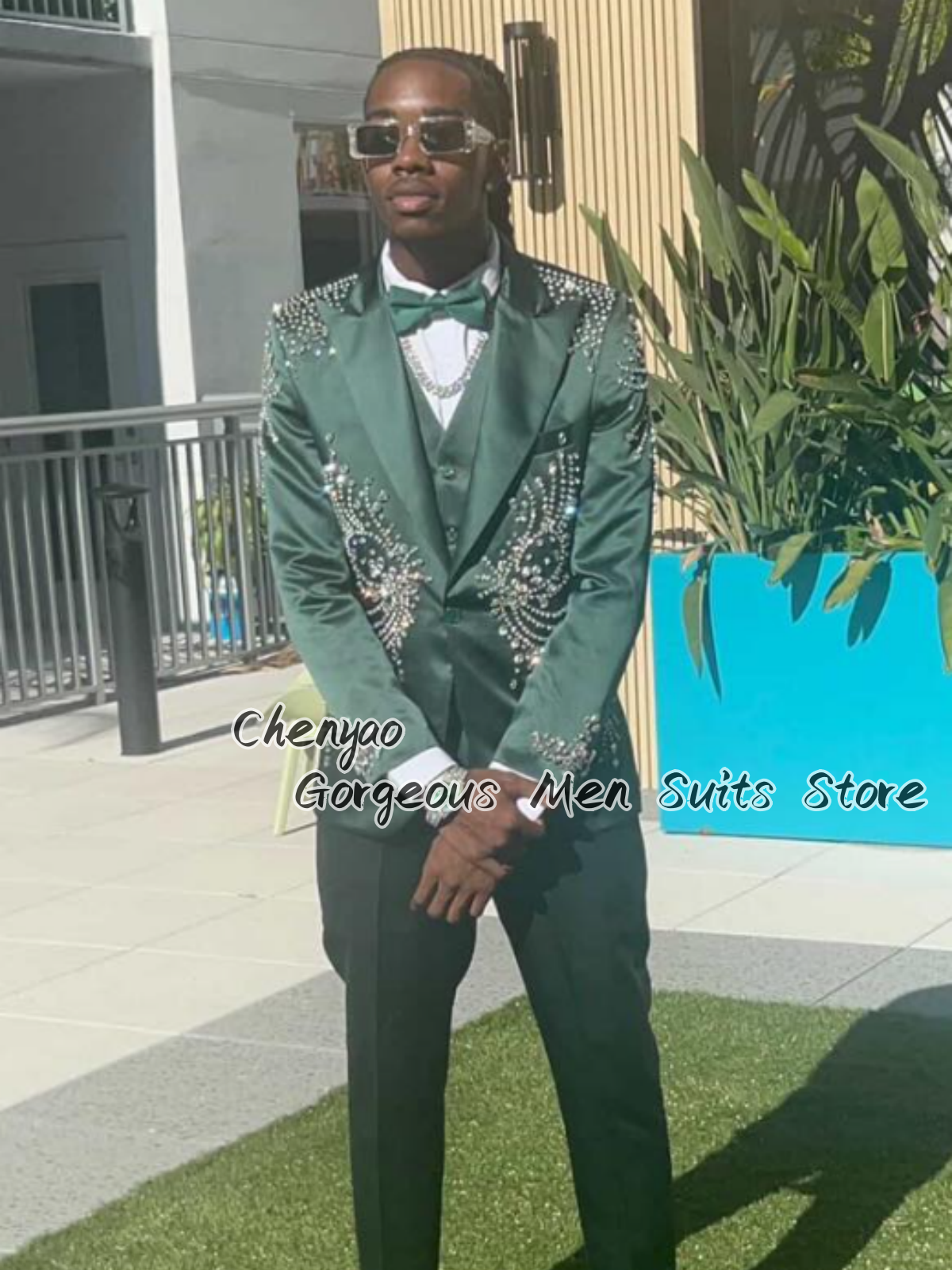 Elegant Fashion Rhinestone Men – Mens Fashion Trajes recenzja i cena