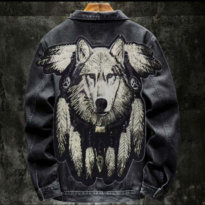 America Vintage Heavy Wolf Emb – Mens Fashion Denim Jacket recenzja i cena