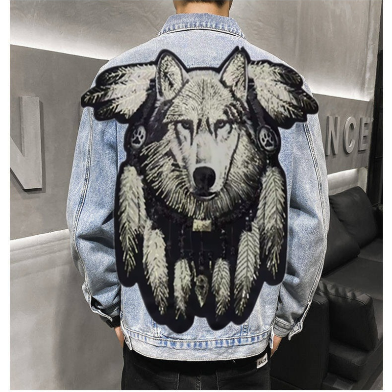 America Vintage Heavy Wolf Emb – Mens Fashion Denim Jacket recenzja i cena