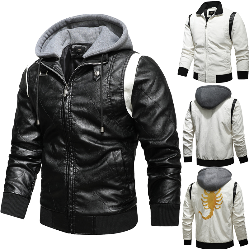 Autumn Winter Bomber Leather J – Mens Fashion Bomber Jacket recenzja i cena