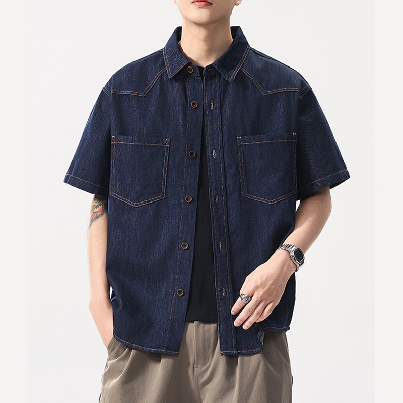 Summer Lightweight Thin Denim  – Jeans Shirt Fashion For Men recenzja i cena