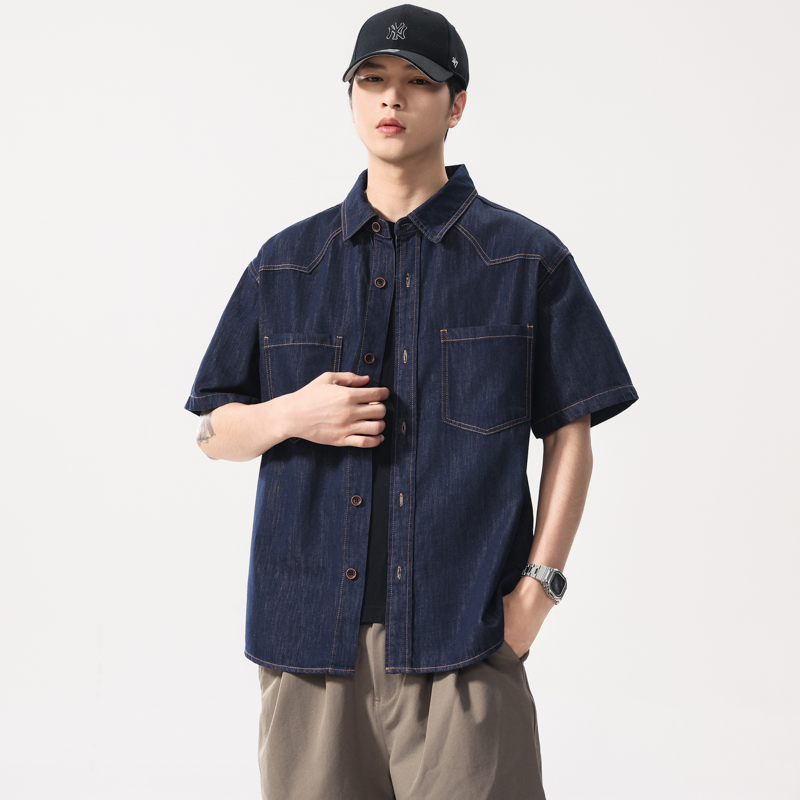 Summer Lightweight Thin Denim  – Jeans Shirt Fashion For Men recenzja i cena