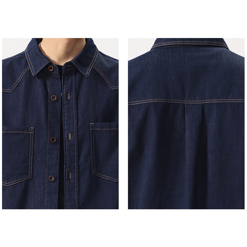 Summer Lightweight Thin Denim  – Jeans Shirt Fashion For Men recenzja i cena