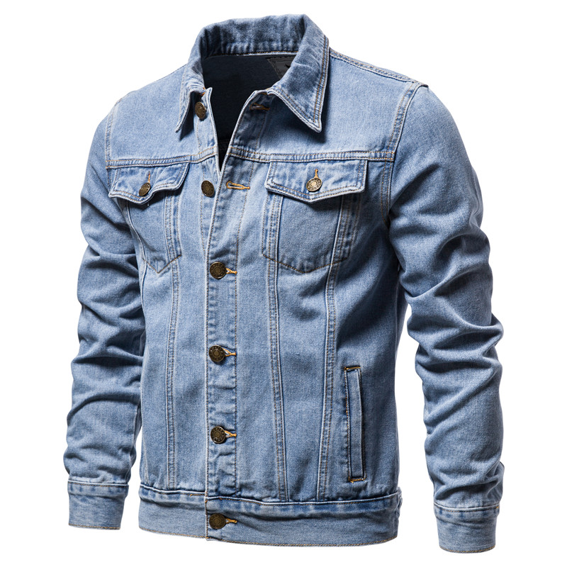 2025 Autumn Men Solid Denim Ja – Mens Fashion Denim Jacket recenzja i cena
