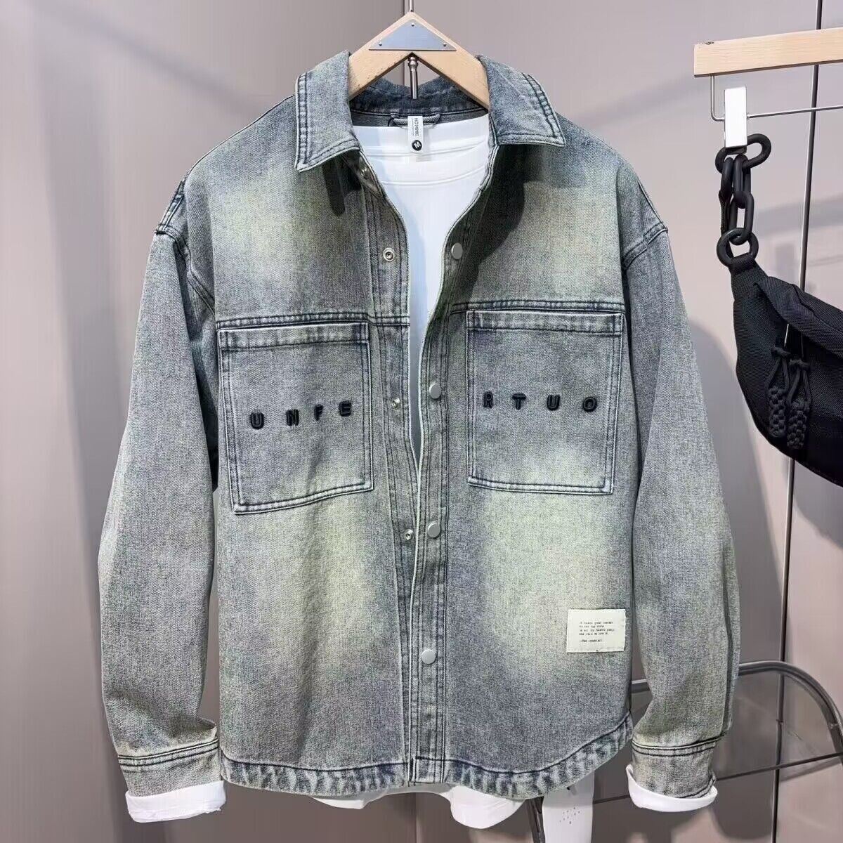 Vintage Clean fit Spring Autum – Jeans Shirt Fashion For Men recenzja i cena