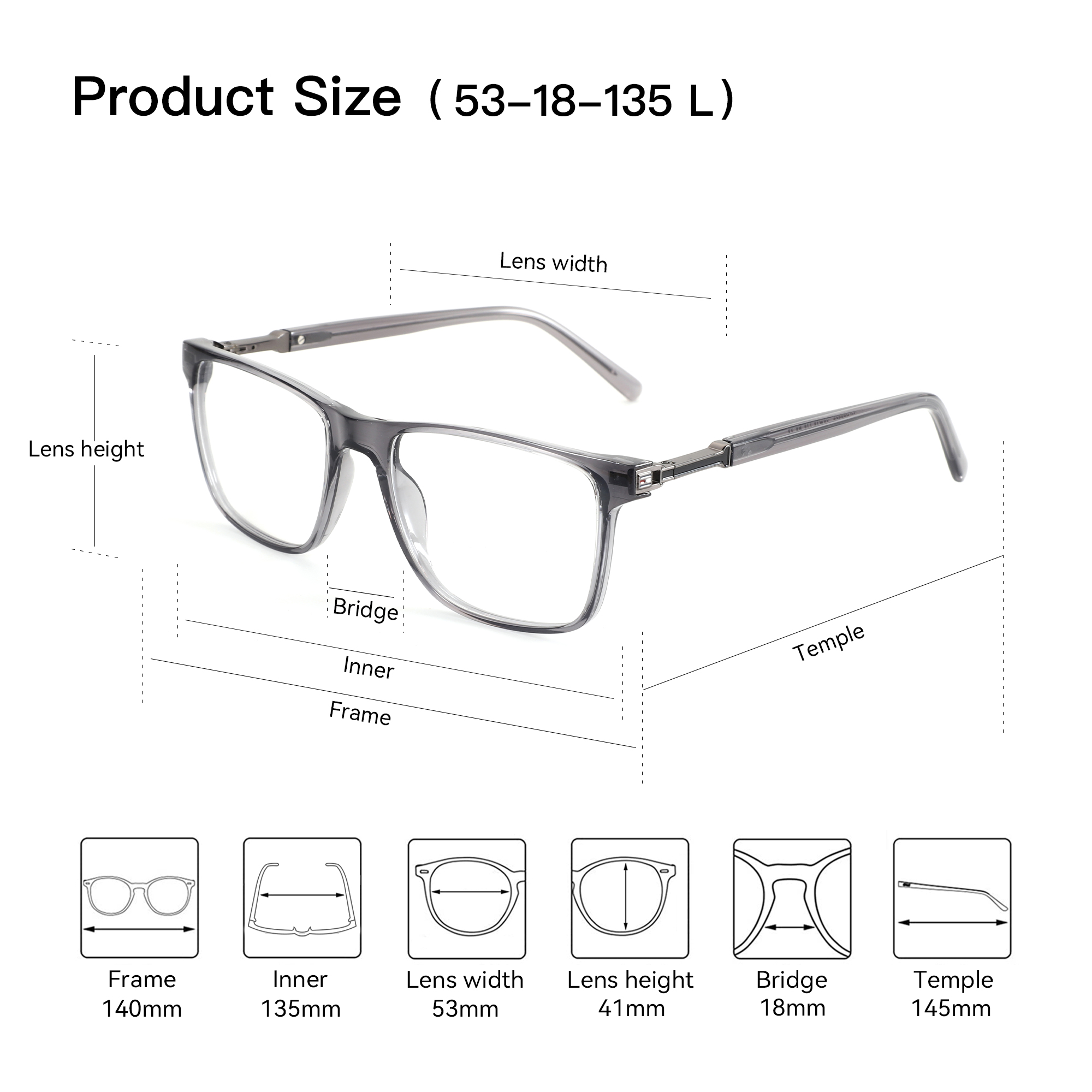 BLUEMOKY Fashion Acetate Mens  – Men'S Fashion Non Prescription Glasses recenzja i cena