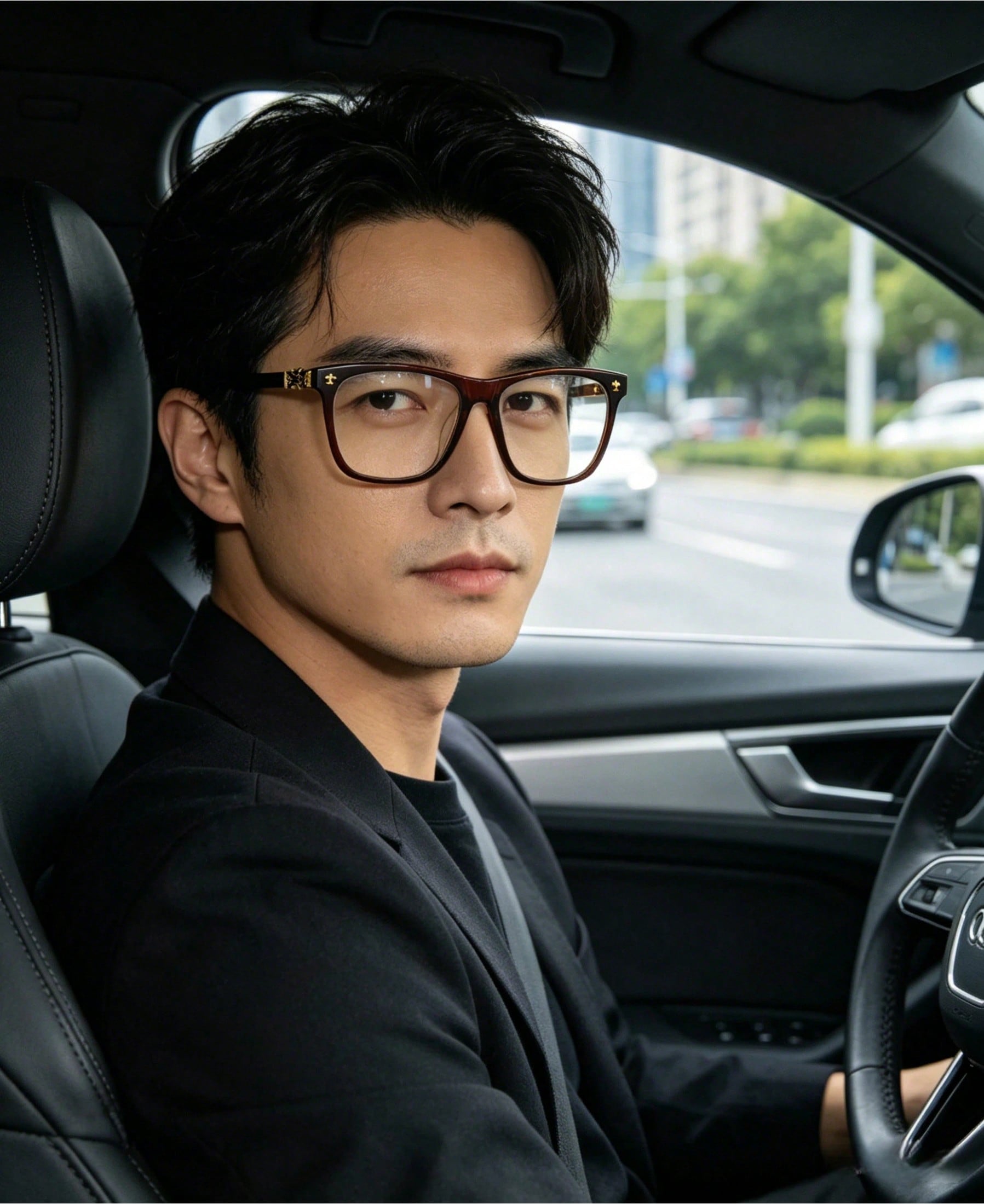 1pc Vintage Square Frame Glass – Men'S Fashion Non Prescription Glasses recenzja i cena