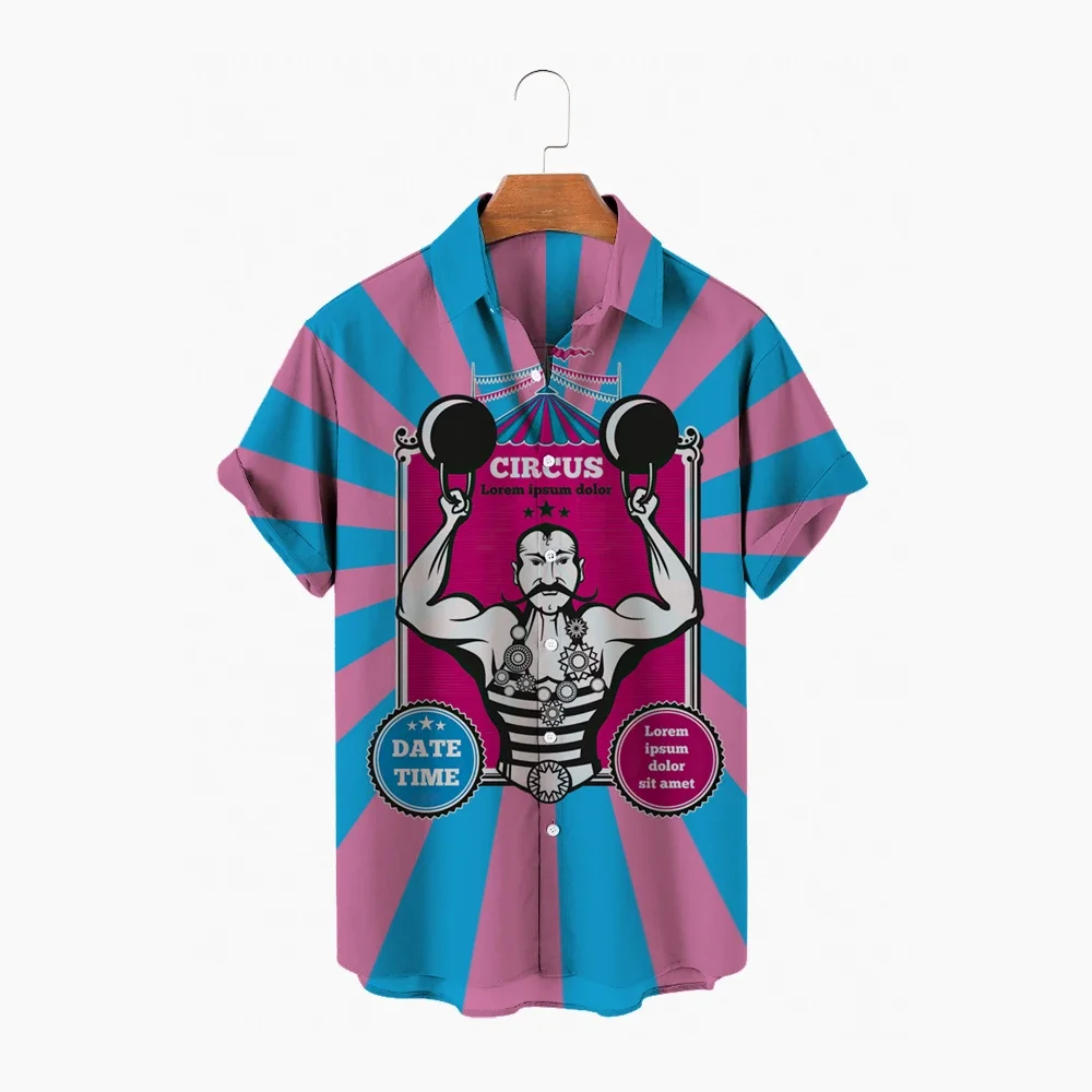 Circus Clown Hawaiian Fashion  – Jeans Shirt Fashion For Men recenzja i cena
