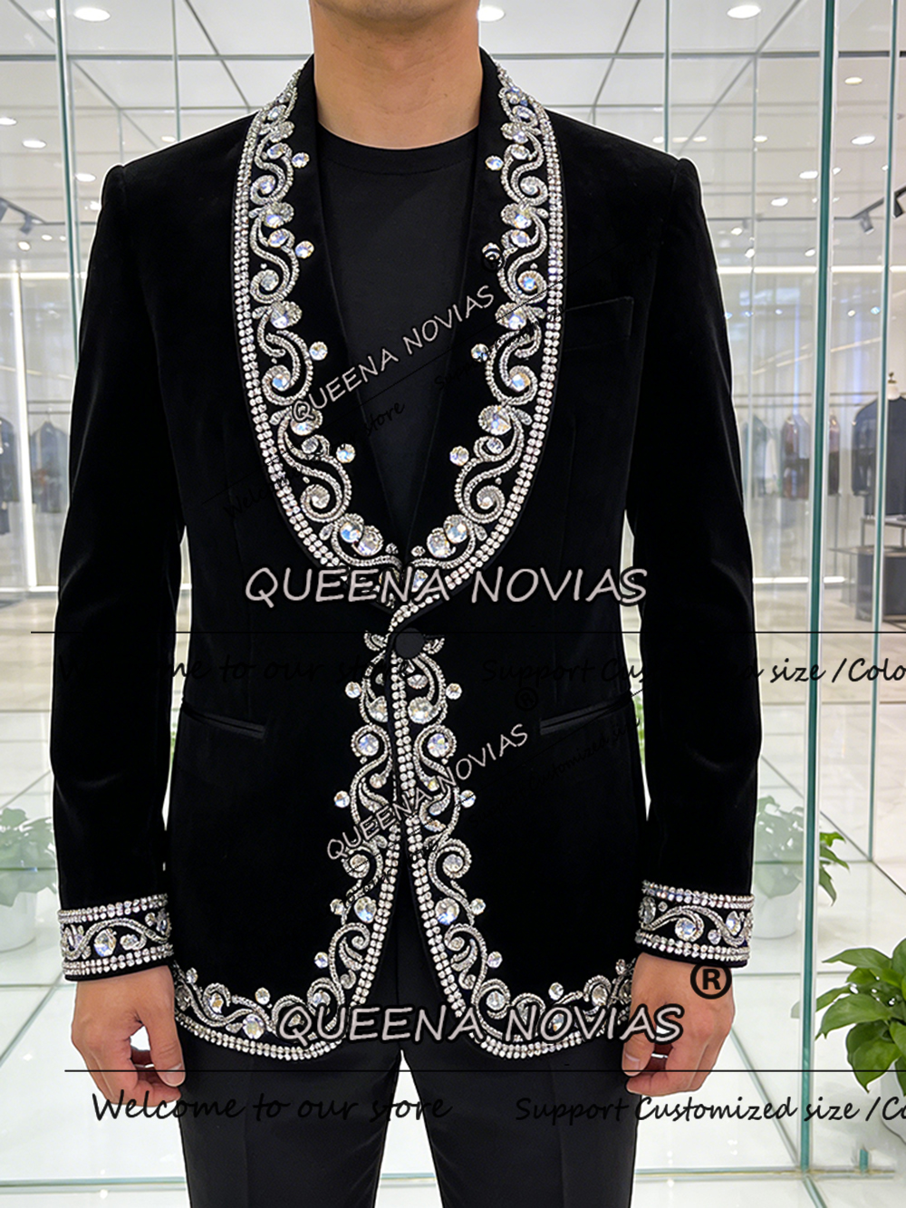 Exclusive Diamond Beading Suit – Mens Fashion Trajes recenzja i cena