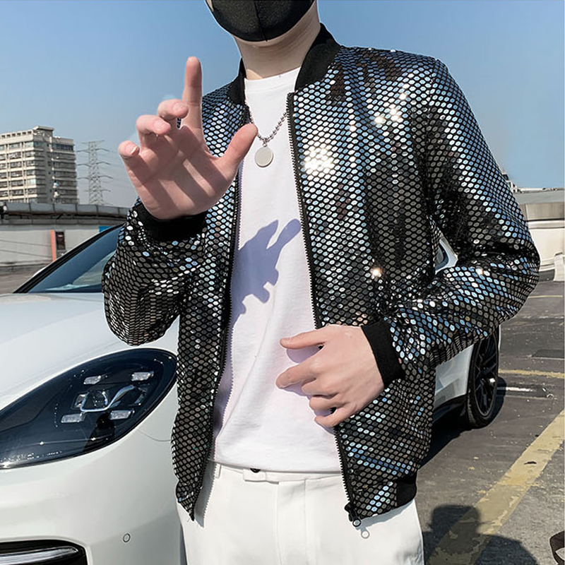 Fine Fashion Sequin Casual Men – Mens Fashion Bomber Jacket recenzja i cena