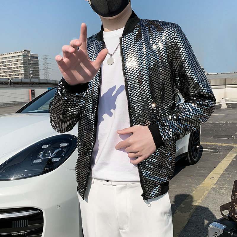 Fine Fashion Sequin Casual Men – Mens Fashion Bomber Jacket recenzja i cena