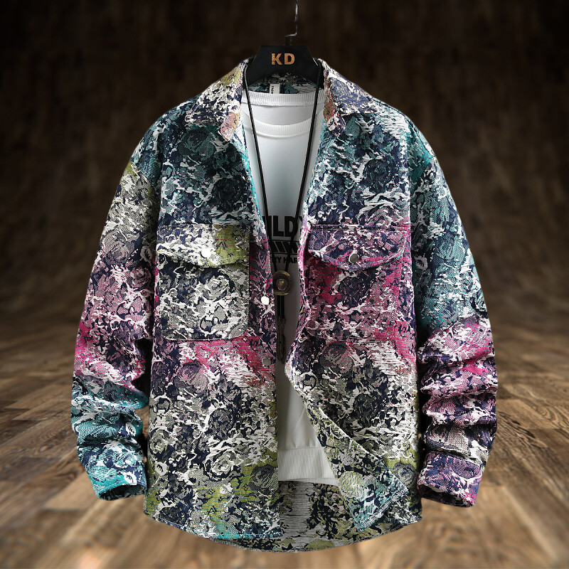 Spring Men's Lxury Denim Jacke – Jeans Shirt Fashion For Men recenzja i cena