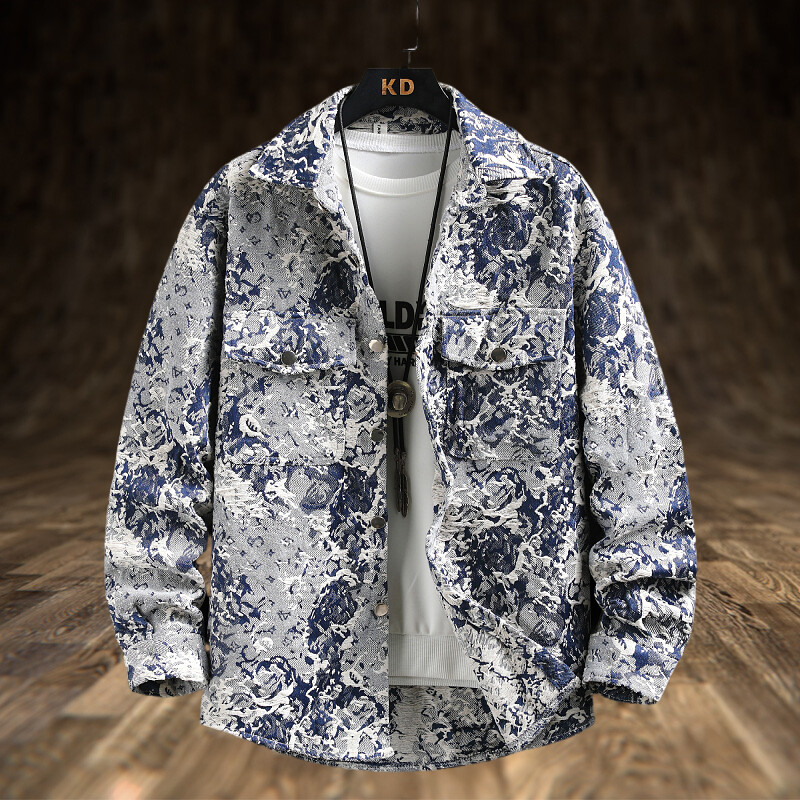 Spring Men's Lxury Denim Jacke – Jeans Shirt Fashion For Men recenzja i cena