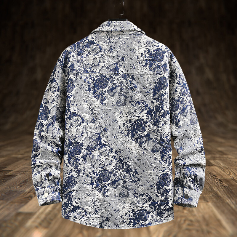 Spring Men's Lxury Denim Jacke – Jeans Shirt Fashion For Men recenzja i cena