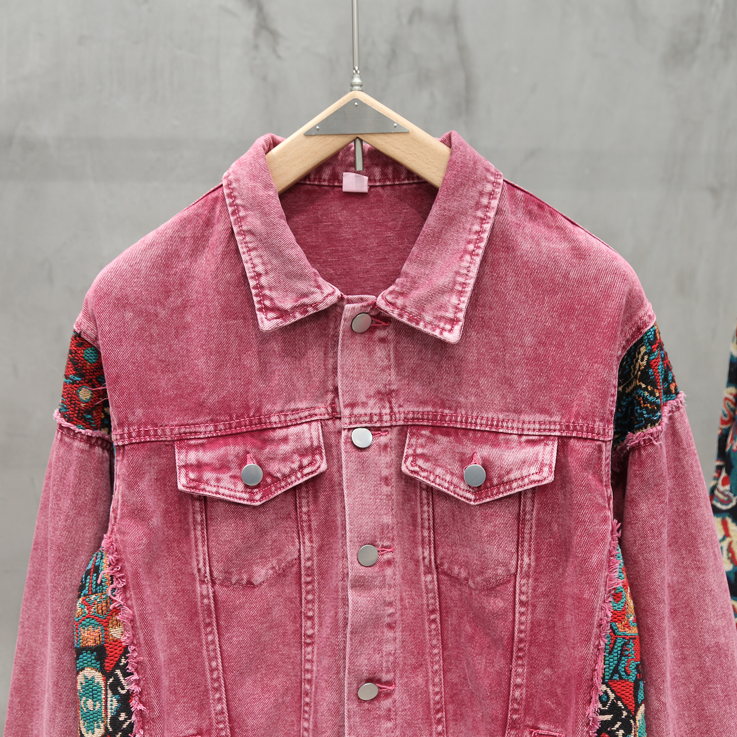 Bohemian Style Patchwork Denim – Mens Fashion Denim Jacket recenzja i cena