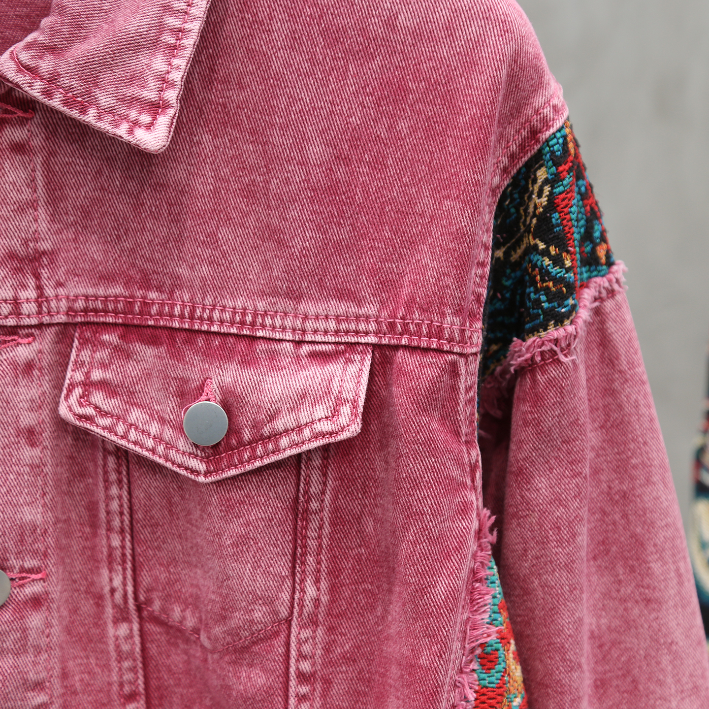 Bohemian Style Patchwork Denim – Mens Fashion Denim Jacket recenzja i cena